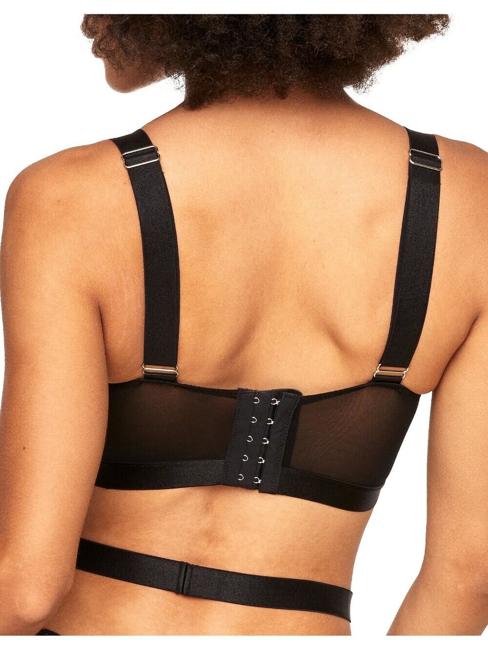 Adore Me Temperance 38C Black Lace Longline Balconette Bra NWOT Coquette Corset - Picture 3 of 10